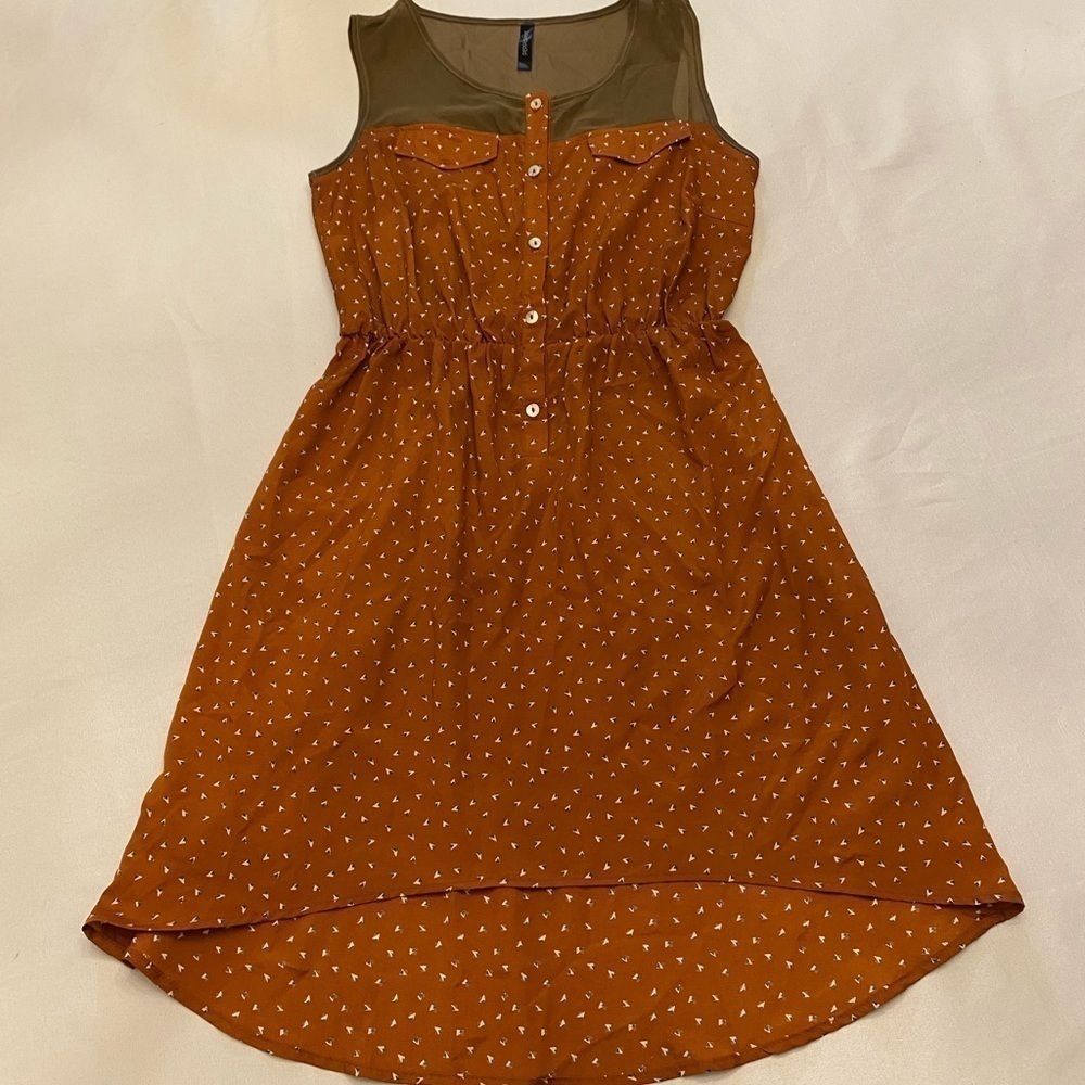 PEPPERMINT High Low Dress, Sheer Top, Size Small